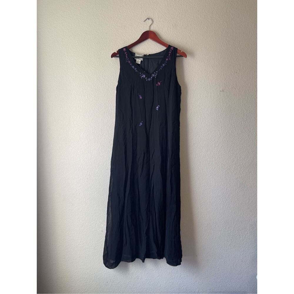 NWT April Cornell embroidered floral chiffon maxi dress size‎ medium